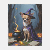 チワホアドッグお洒落ハロウィン絵を描ズ フリースブランケット (正面)