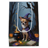チワホアドッグお洒落ハロウィン絵を描ズ ミディアムペーパーバッグ (裏面)