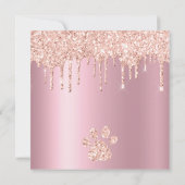 チワホアドッグとグリッター誕生日パーティー サンキューカード (裏面)