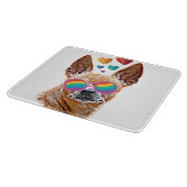 チワホアドッグとハートバレンタインデー カッティングボード (角)