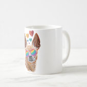 チワホアドッグとハートバレンタインデー コーヒーマグカップ (正面右)