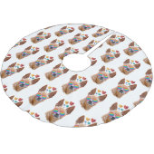 チワホアドッグとハートバレンタインデー ブラッシュドポリエステルツリースカート (アングル)