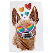 チワホアドッグとハートバレンタインデー ミディアムペーパーバッグ (正面)