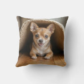 チワホアドッグの下にラグ クッション (裏面)