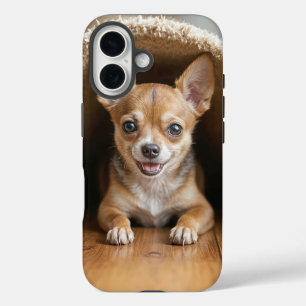 チワホアドッグの下にラグ iPhone 16ケース