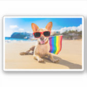 チワホアドッグアットザビーチ シール (正面)