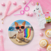 チワホアドッグアットザビーチ ペーパープレート (パーティー)