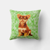 チワホアドッグアートポートレート クッション (裏面)