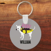 チワホアドッグインアコヨーテジャケットパーソナライズされた キーホルダー (正面)