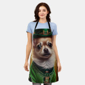 チワホアドッグインセントパトリックのデイドレス エプロン (着用した状態)