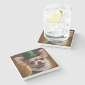 チワホアドッグインセントパトリックのデイドレス ストーンコースター (横)