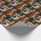 チワホアドッグインセントパトリックのデイドレス ラッピングペーパー (角)