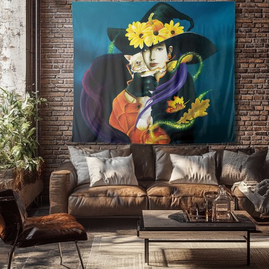 チワホアドッグウィッチハロウィーン タペストリー