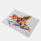 チワホアドッグウォーターポートレート カラフル ドアマット (アングル)