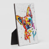 チワホアドッグウォーターポートレート カラフル フォトプラーク (側面)