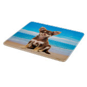 チワホアドッグオントロピカルビーチ カッティングボード (角)