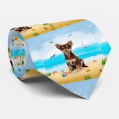 チワホアドッグオンビーチ ネクタイ (ロール)
