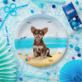 チワホアドッグオンビーチ ペーパープレート (パーティー)