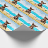 チワホアドッグオンビーチ ラッピングペーパー (角)