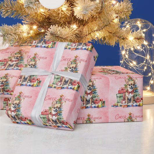 チワホアドッグクリスマスをテーマにした包装紙 ラッピングペーパー (クリスマス)