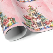 チワホアドッグクリスマスをテーマにした包装紙 ラッピングペーパー (ロールコーナー)