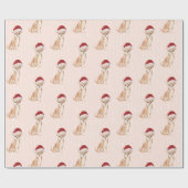 チワホアドッグクリスマスサンタハット ラッピングペーパー (フラット)