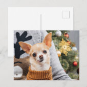 チワホアドッグクリスマスw/クリスマスツリーポストカード ポストカード (正面/裏面)