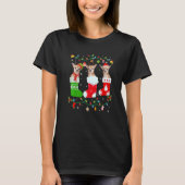 チワホアドッグスリークリスマスソックスセータークリスマスD Tシャツ (正面)