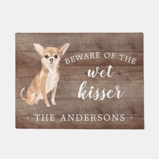 チワホアドッグドパーソナライズされたアマット ドアマット (正面)