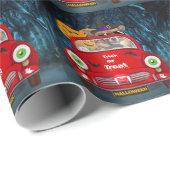 チワホアドッグドライビングカーホラーハロウィーン ラッピングペーパー (ロールコーナー)