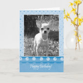 チワホアドッグハッピーバースデーグリーティングカード カード (黄色い花)