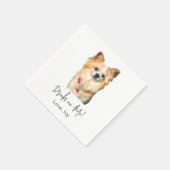 チワホアドッグハンドスケッチパーソナライズされたナプキンス スタンダードカクテルナプキン (角)