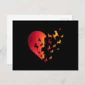 チワホアドッグハートおもしろいシャツアニマルグラフィックティー ポストカード (正面/裏面)