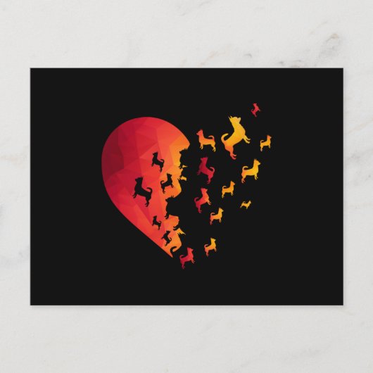 チワホアドッグハートおもしろいシャツアニマルグラフィックティー ポストカード (正面)