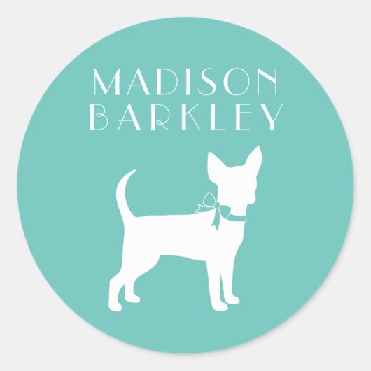 チワホアドッグパピークラシックラウンドステッカー ラウンドシール (正面)