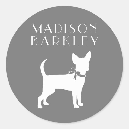 チワホアドッグパピークラシックラウンドステッカー ラウンドシール (正面)