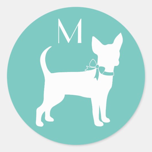 チワホアドッグパピークラシックラウンドステッカー ラウンドシール (正面)