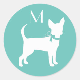 チワホアドッグパピークラシックラウンドステッカー ラウンドシール