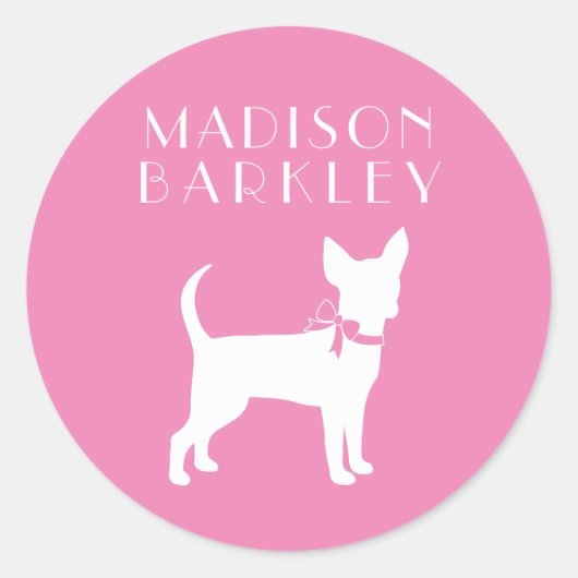 チワホアドッグパピークラシックラウンドステッカー ラウンドシール (正面)