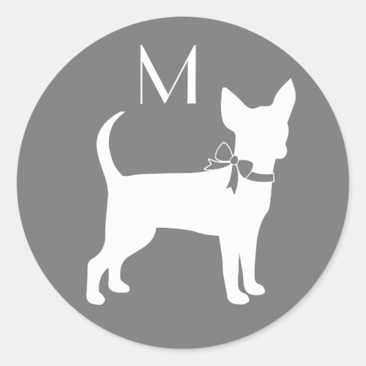 チワホアドッグパピークラシックラウンドステッカー ラウンドシール (正面)