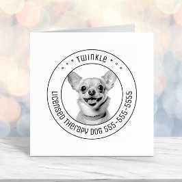 チワホアドッグフォトラウンド セルフインキングスタンプ