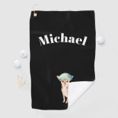 チワホアドッグブラックパーソナル ゴルフタオル (インサイチュ)