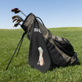 チワホアドッグブラックパーソナル ゴルフタオル