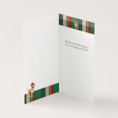 チワホアドッグホリデーグリーンプレイドクリスマスカード (内部)