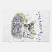 チワホアドッグママフローラ キッチンタオル (横)