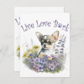 チワホアドッグママフローラ ノートカード (正面/裏面)