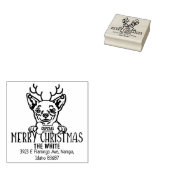 チワホアドッグメリークリスマス差出人住所 ラバースタンプ (押印)
