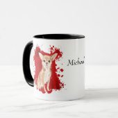 チワホアドッグレッド抽象芸術 マグカップ (正面左)