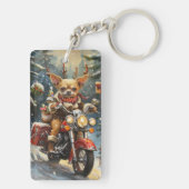 チワホアドッグ乗馬オートバイクリスマス キーホルダー (裏面)