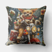 チワホアドッグ乗馬オートバイクリスマス クッション (正面)